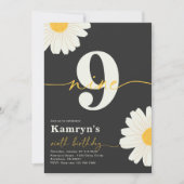 Daisy 9th Birthday Invitation Kaart (Voorkant)