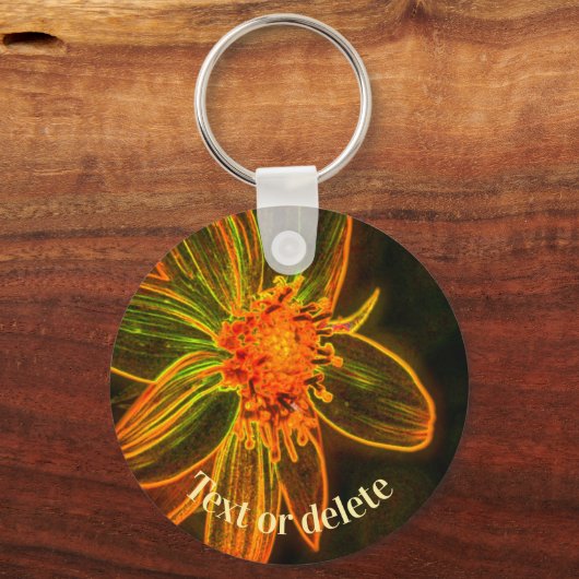 Daisy Abstract Art Flower Personalized Sleutelhanger (Voorkant)