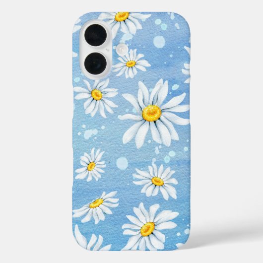 Daisy Abstract op blauw Case-Mate iPhone Case (Achterkant)