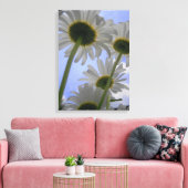 Daisy Abstract Uitzicht Black en White Wrapped Can Canvas Afdruk (Insitu (Woonkamer))