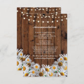 Daisy Accommodation Wood Lights Wedding Cards Informatiekaartje (Voorkant / Achterkant)