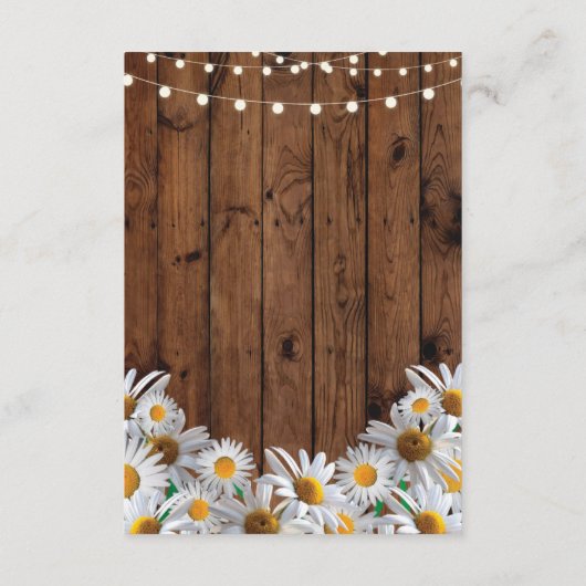Daisy Accommodation Wood Lights Wedding Cards Informatiekaartje (Achterkant)