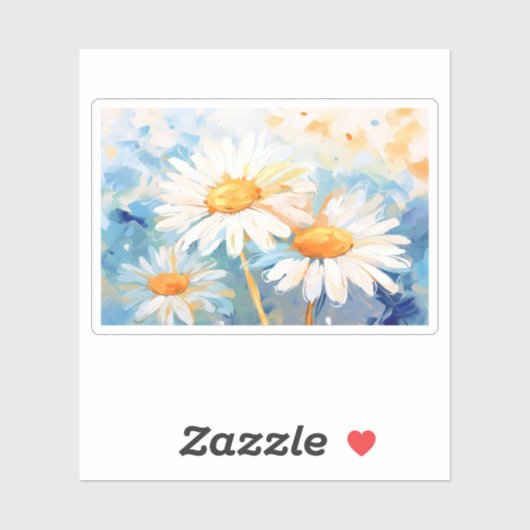 Daisy achtergronden schilderen sticker (Vel)