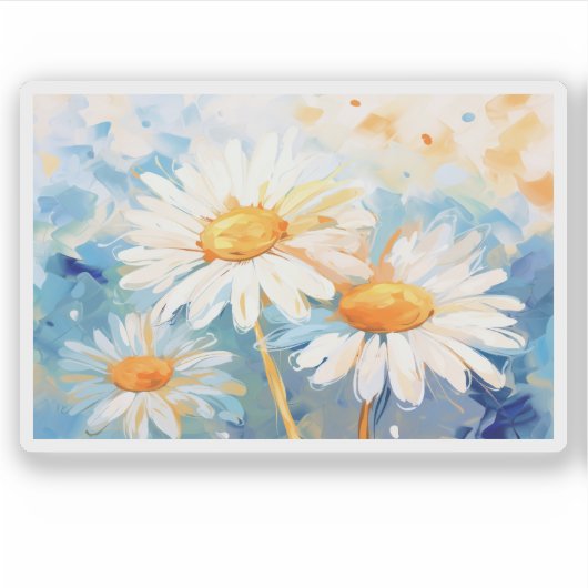 Daisy achtergronden schilderen sticker (Voorkant)