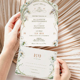 Daisy All in One Wedding Invitation door Mucha Uitnodiging