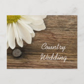 Daisy and Barn Wood Country Weddenschap Save the D Aankondigingskaart (Voorkant)