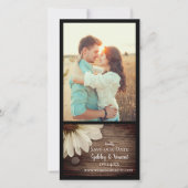 Daisy and Barn Wood Country Weddenschap Save the D Date (Voorkant)