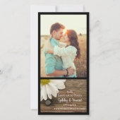 Daisy and Barn Wood Country Weddenschap Save the D Save The Date (Voorkant)