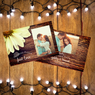 Daisy and Barn Wood Country Weddenschap Save the D Save The Date