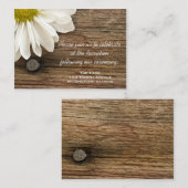 Daisy and Barn Wood Country Wedding Reception Kaar Informatiekaartje (Voorkant / Achterkant)