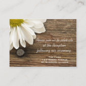 Daisy and Barn Wood Country Wedding Reception Kaar Informatiekaartje (Voorkant)