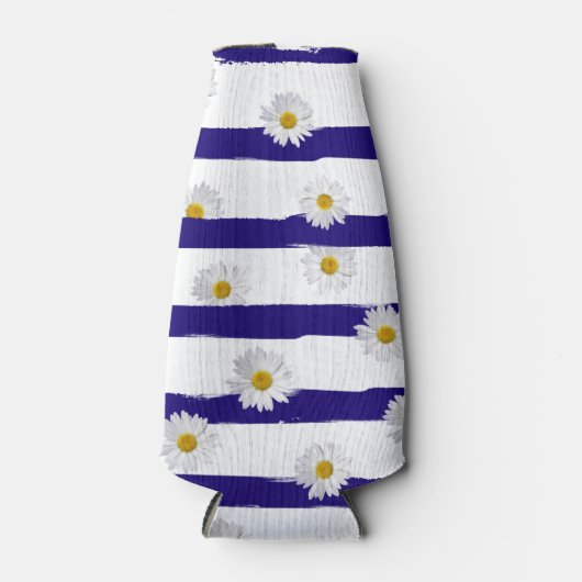 Daisy and Blue Stripes Koelbox Flesjeskoeler (Voorkant)