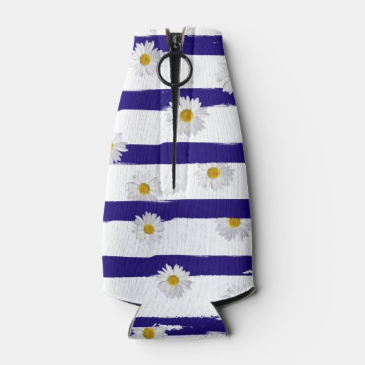 Daisy and Blue Stripes Koelbox Flesjeskoeler (Achterkant)