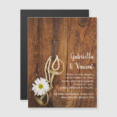 Daisy and Horse Bit Western Wedding Save the Date Magnetische Uitnodiging (Voorkant / Achterkant)