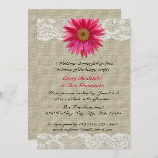 Daisy and Lace Vrijgezellenfeest Kaart (Voorkant / Achterkant)