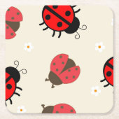 Daisy and Ladybug Birthday Party  Kartonnen Onderzetters (Voorkant)