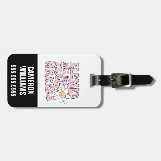 Daisy and Peace Makers Slogan Bagagelabel (Voorkant horizontaal)