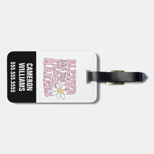 Daisy and Peace Makers Slogan Bagagelabel (Achterkant horizontaal)