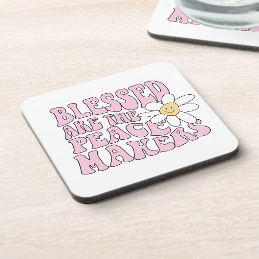 Daisy and Peace Makers Slogan Bier Onderzetter (Linkerzijde)