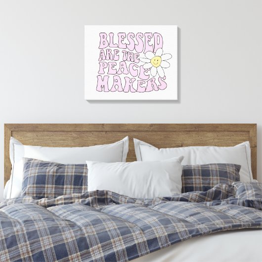 Daisy and Peace Makers Slogan Canvas Afdruk (Insitu (Slaapkamer))
