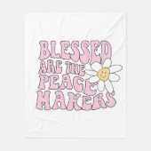 Daisy and Peace Makers Slogan Fleece Deken (Voorkant)