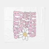 Daisy and Peace Makers Slogan Fleece Deken (Voorkant (Horizontaal))