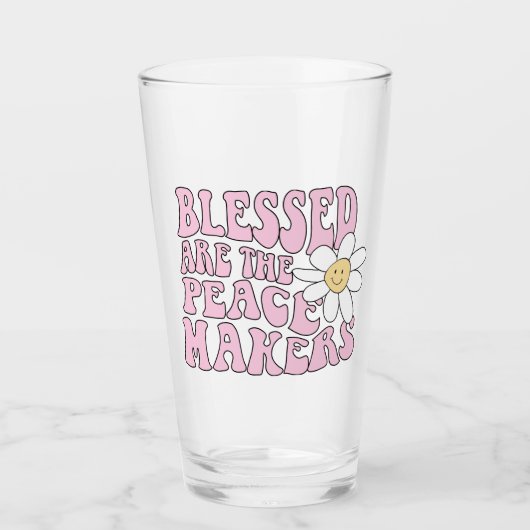 Daisy and Peace Makers Slogan Glas (Voorkant)