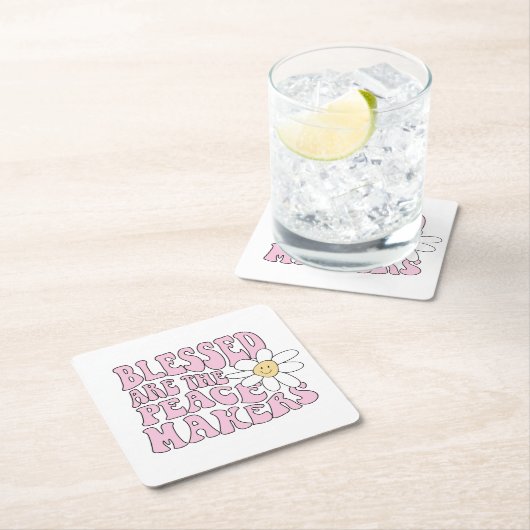 Daisy and Peace Makers Slogan Kartonnen Onderzetters (Insitu)