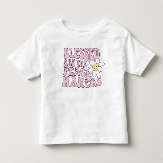 Daisy and Peace Makers Slogan Kinder Shirts (Voorkant)