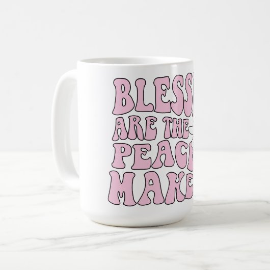 Daisy and Peace Makers Slogan Koffiemok (Voorkant links)