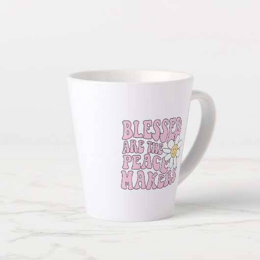 Daisy and Peace Makers Slogan Latte Mok (Rechterhoek)