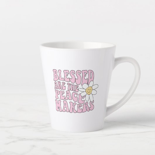 Daisy and Peace Makers Slogan Latte Mok (Rechts)