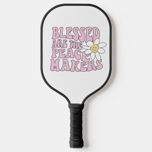 Daisy and Peace Makers Slogan Pickleball Paddle (Voorkant)