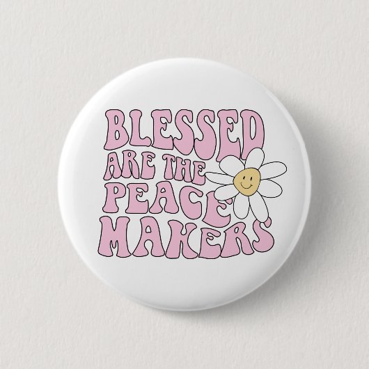 Daisy and Peace Makers Slogan Ronde Button 5,7 Cm (Voorkant)