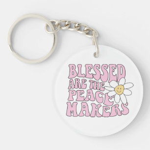Daisy and Peace Makers Slogan Sleutelhanger
