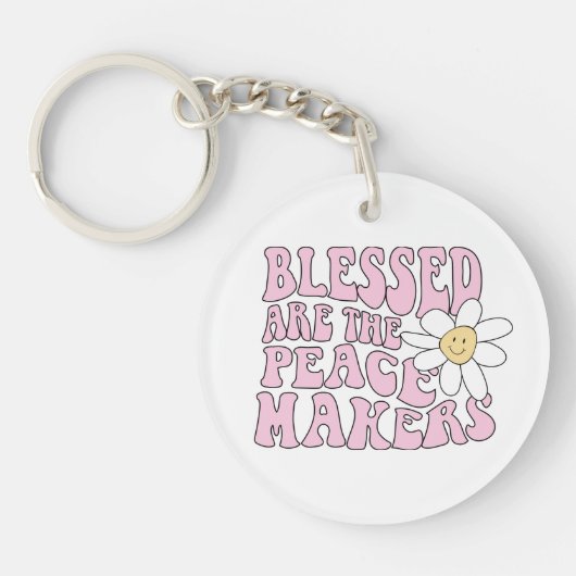Daisy and Peace Makers Slogan Sleutelhanger (Voorkant)