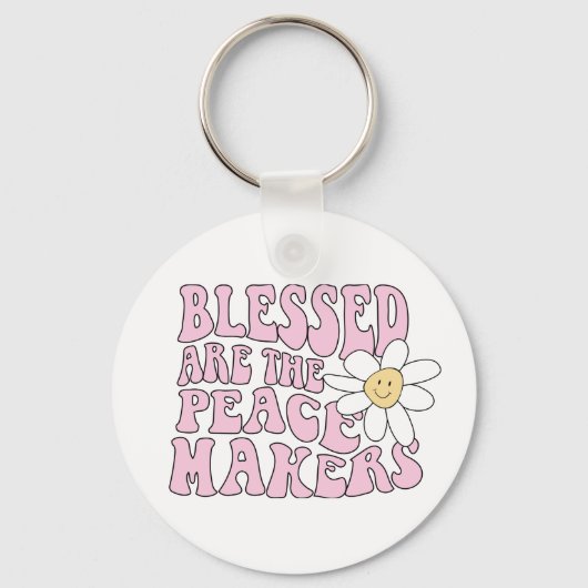 Daisy and Peace Makers Slogan Sleutelhanger (Voorkant)