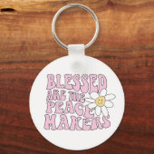 Daisy and Peace Makers Slogan Sleutelhanger (Voorkant)