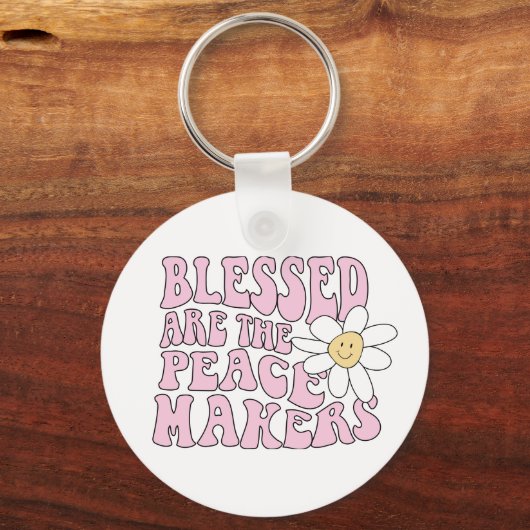 Daisy and Peace Makers Slogan Sleutelhanger (Voorkant)