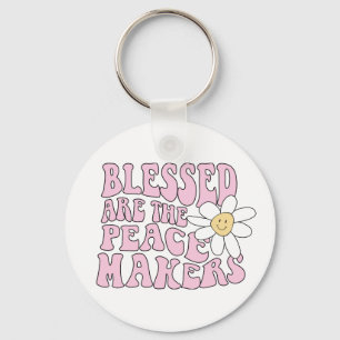 Daisy and Peace Makers Slogan Sleutelhanger