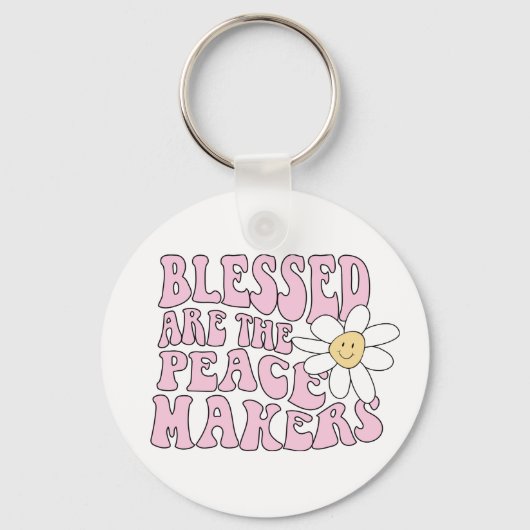 Daisy and Peace Makers Slogan Sleutelhanger (Voorkant)