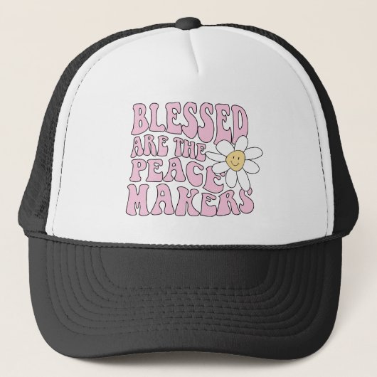 Daisy and Peace Makers Slogan Trucker Pet (Voorkant)