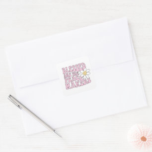 Daisy and Peace Makers Slogan Vierkante Sticker