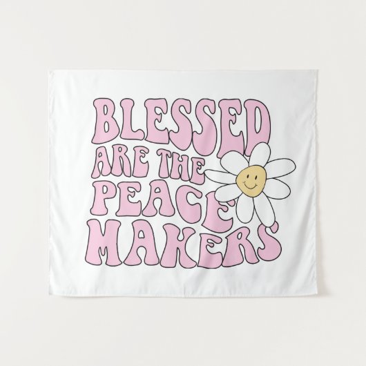 Daisy and Peace Makers Slogan Wandkleed (Voorkant (horizontaal))