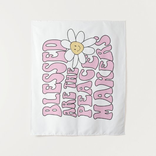Daisy and Peace Makers Slogan Wandkleed (Voorkant)