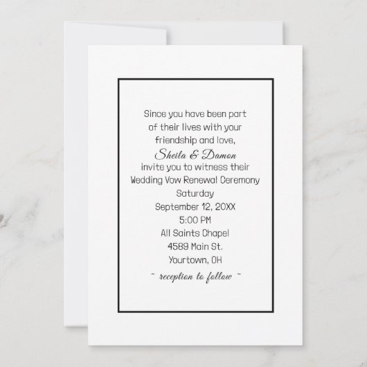 Daisy and Pearls Bouquet Wedding Vow Renewal  Kaart (Achterkant)