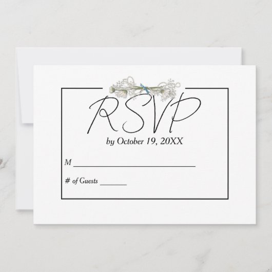 Daisy and Pearls RSVP Wedding  Kaart (Voorkant)
