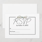 Daisy and Pearls RSVP Wedding  Kaart (Voorkant / Achterkant)