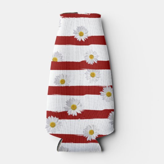 Daisy and Red Stripes Koelbox Flesjeskoeler (Voorkant)