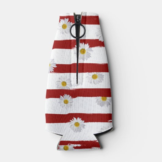 Daisy and Red Stripes Koelbox Flesjeskoeler (Achterkant)